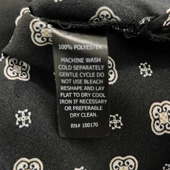 Black Printed High Low Blouse by Emma & Olivia Sz S - Picture 9 of 11